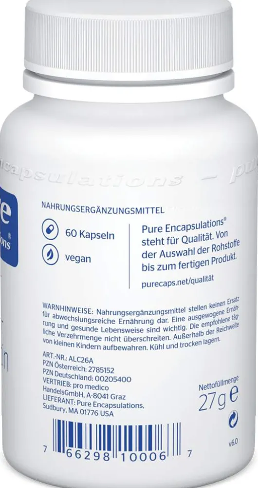 Pure Encapsulations Acetyl-L-Carnitin 250mg