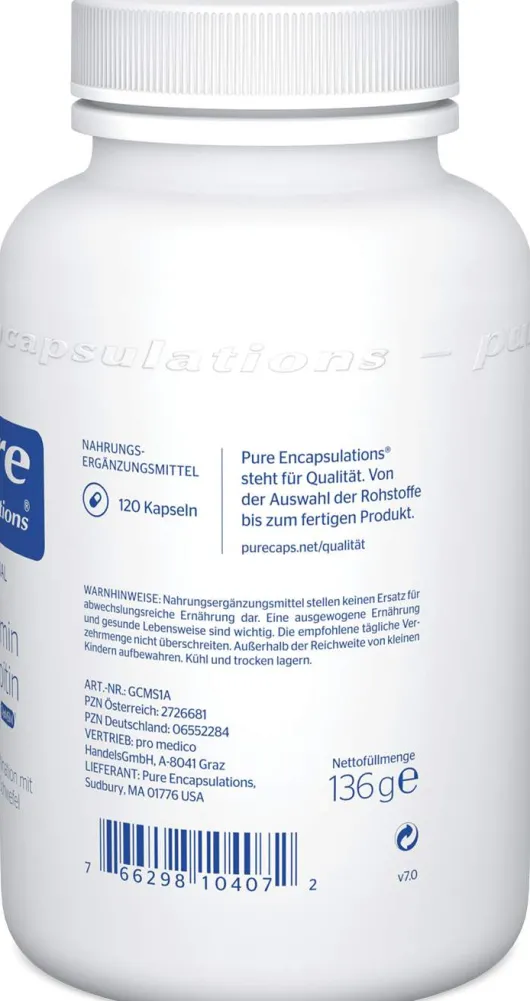 Pure Encapsulations Glucosamin + Chondroitin + Msm 120 Kapseln