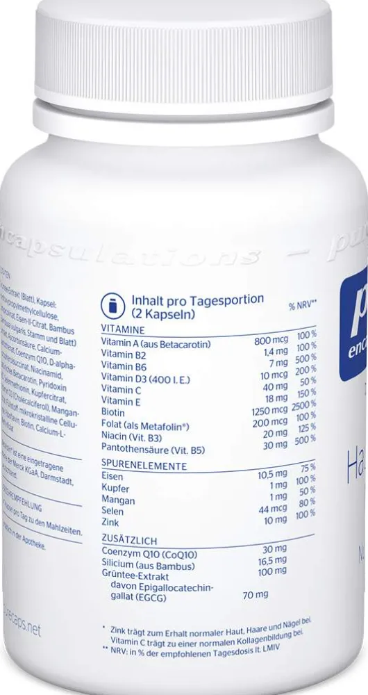 Pure Encapsulations Haut-Haare-Nägel 180 Kapseln