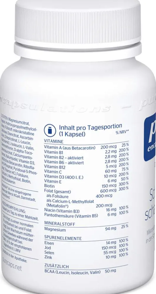 Pure Encapsulations Schwangerschafts-Formel 30 Kapseln