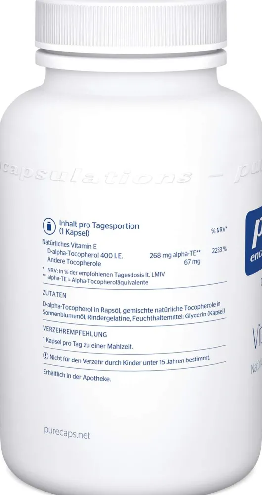Pure Encapsulations Vitamin E 180 Kapseln