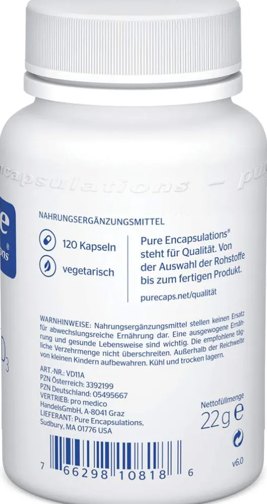 Pure Encapsulations Vitamin D3 1000 I.E. 120 Kapseln