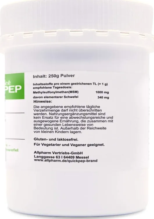 QuickPep MSM 1.000 250 g Pulver zum Einnehmen