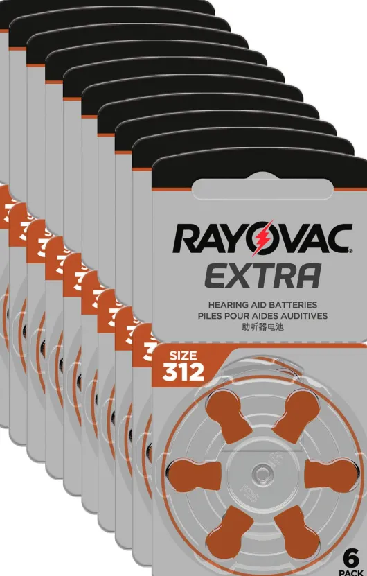 Rayovac Hörgerätebatterien 312 Braun 10 x 6 Stück