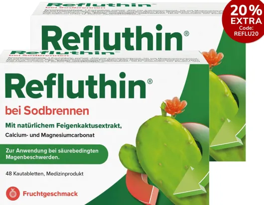 Refluthin Kautabletten Fruchtgeschmack 2 x 48 Stück
