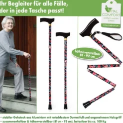 Reisestock faltbar, Blumendesign Vital Comfort