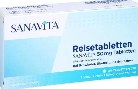 Reisetabletten Sanavita 50 mg Tabletten 20 Stück