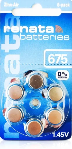 Renata Hörgerätebatterie Za 675 Dp6 0% Hg
