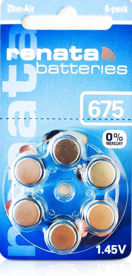 Renata Hörgerätebatterie Za 675 Dp6 0% Hg