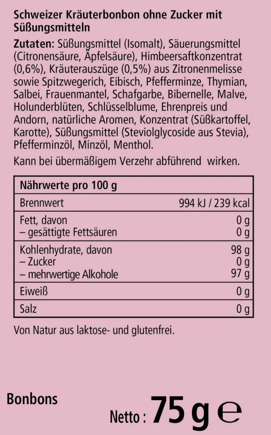 Ricola Himbeere Melisse - 75 G Schweizer Hustenbonbons