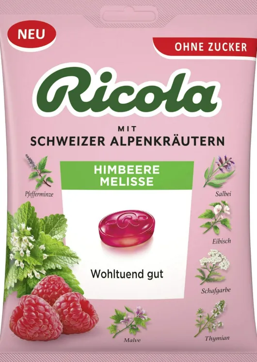 Ricola Himbeere Melisse - 75 G Schweizer Hustenbonbons