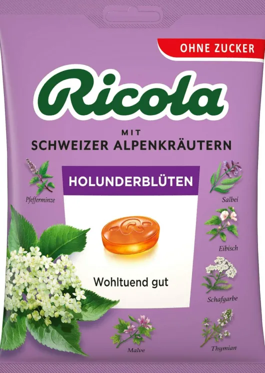 Ricola Ohne Zucker Holunderblüten 75 G Bonbons