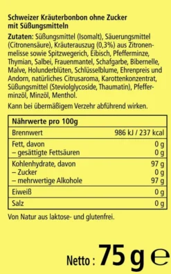 Ricola Ohne Zucker Zitronenmelisse Bonbons 75 G