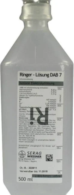 Ringer Lösung Dab 7 Plastik 500 ml Infusionslösung