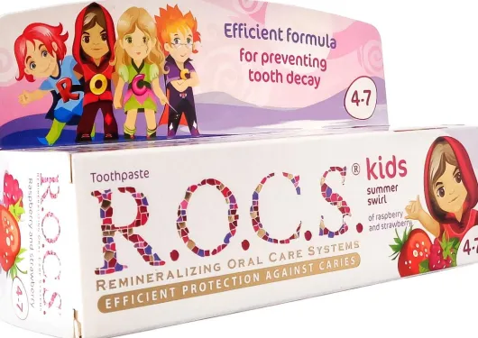 Rocs Kinder Himbeere + Erdbeere Zahnpasta