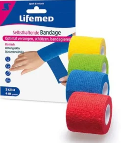 Selbsthaftende Bandage 5 cm x 4 m 3er Set + gratis selbsthaftende Bandage