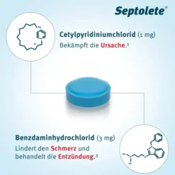 Septolete 3 mg + 1 mg 16 Lutschtabletten mit Eukalyptus-Geschmack