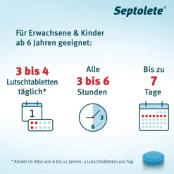 Septolete 3 mg + 1 mg 16 Lutschtabletten mit Eukalyptus-Geschmack