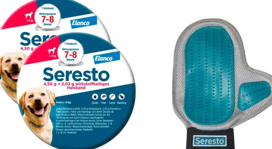 Seresto Halsband für große Hunde 2 x 1 Stück + gratis Pflegehandschuh 1 Stück