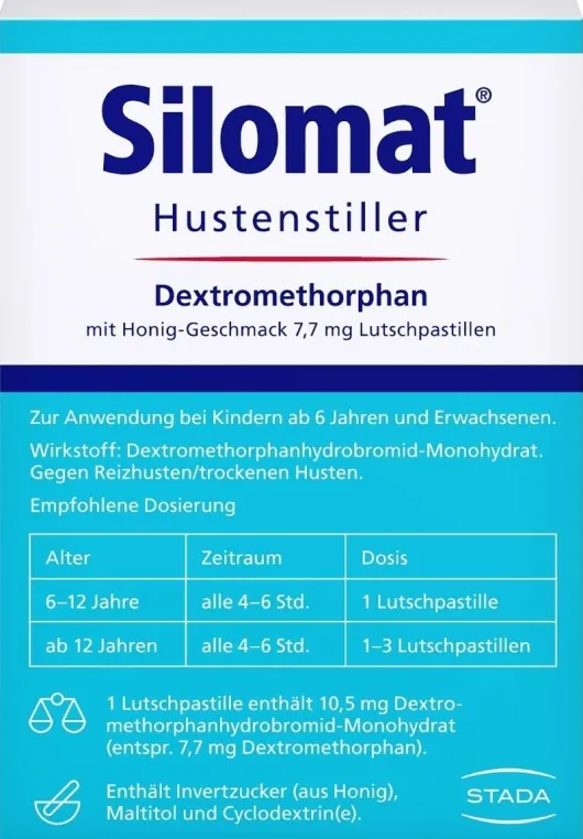 Silomat Hustenstiller DMP mit Honig Geschmack 7,7 mg 40 Lutschpastillen