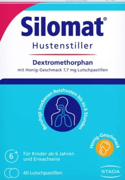 Silomat Hustenstiller DMP mit Honig Geschmack 7,7 mg 40 Lutschpastillen