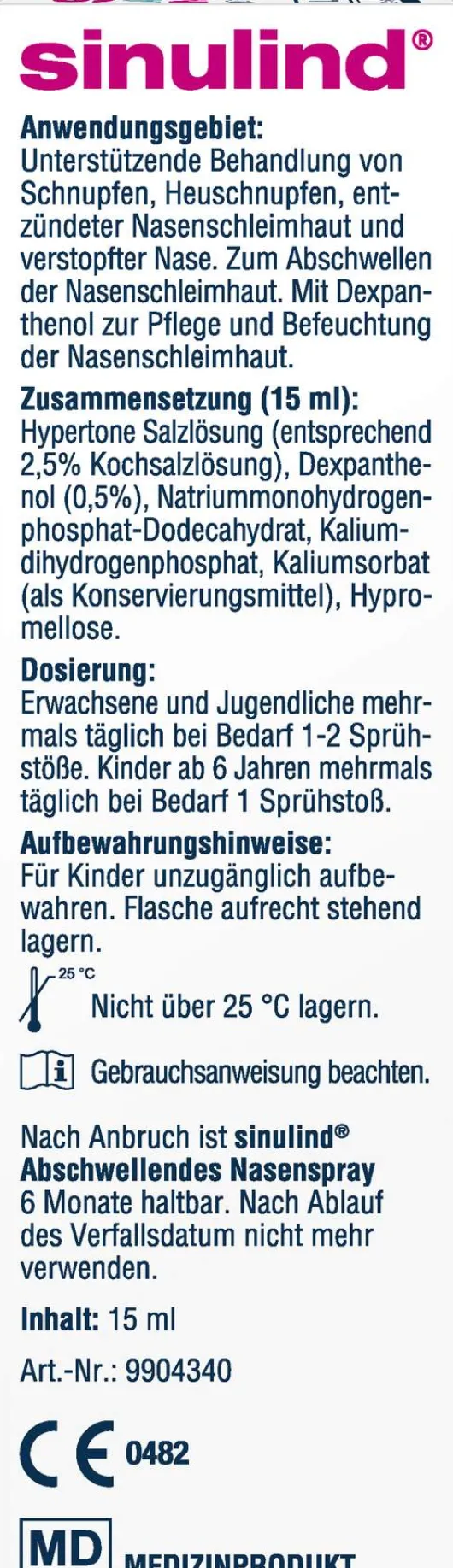 Sinulind Abschwellendes Nasenspray 15 ml