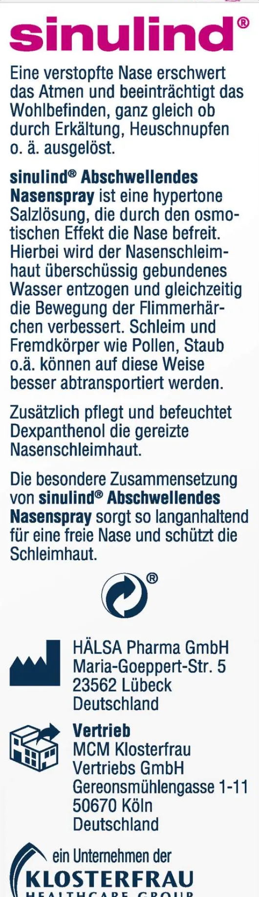 Sinulind Abschwellendes Nasenspray 15 ml