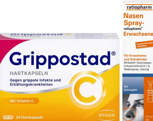 Sparset Grippostad C 24 Kapseln + Nasenspray E 15 ml