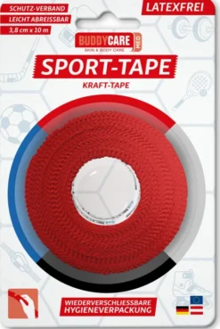Sport Tape Buddycare Med latexfrei 3,8 cm x 10 m rot 1 Stück