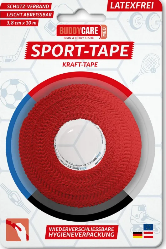 Sport Tape Buddycare Med latexfrei 3,8 cm x 10 m rot 1 Stück