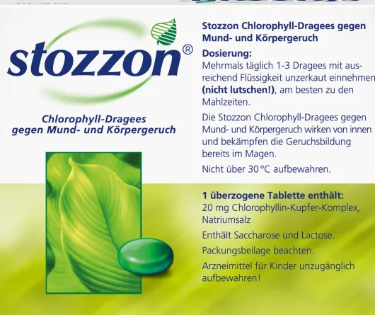 Stozzon Chlorophyll 100 überzogene Tabletten