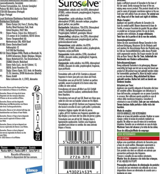 Surosolve Ohrreiniger Flüssig Für Hunde und Katzen 125 ml