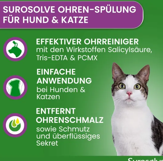 Surosolve Ohrreiniger Flüssig Für Hunde und Katzen 125 ml