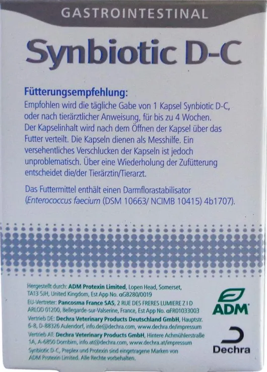 Synbiotic D-C Diätfuttermittel Kapseln Für Hunde Katzen 50 Stück