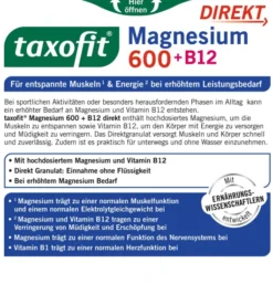 Taxofit Magnesium 600+ B12 Direkt Granulat 20 Sticks