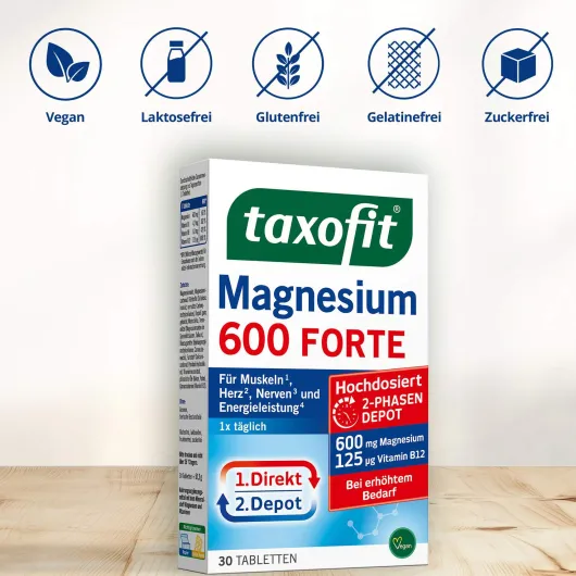 Taxofit Magnesium 600 Forte 2 Phasen Depot 30 Tabletten