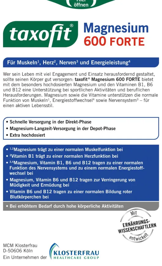 Taxofit Magnesium 600 Forte 2 Phasen Depot 30 Tabletten