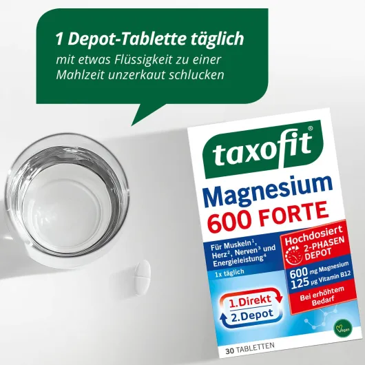 Taxofit Magnesium 600 Forte 2 Phasen Depot 30 Tabletten