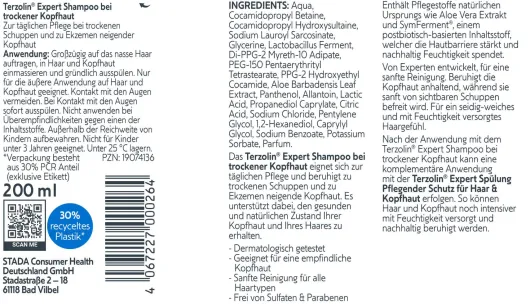 Terzolin Expert Shampoo bei trockener Kopfhaut 200 ml