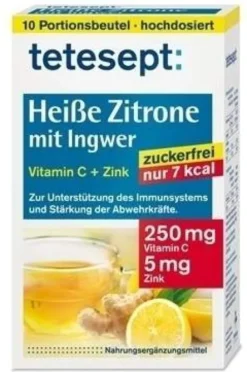Tetesept Heisse Zitrone Mit Ingwer Zuckerfrei 10 X 3 G Pulver