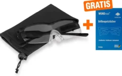 160% Vergrößerungsbrille mit 2 LED-Licht & Blaulichtfilter, schwarz,+ Gratis Brillenputztücher 10st.
