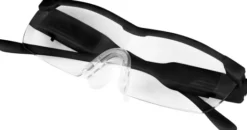 160% Vergrößerungsbrille mit 2 LED-Licht & Blaulichtfilter, schwarz,+ Gratis Brillenputztücher 10st.
