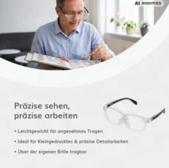Vergrößerungsbrille schwarz inkl. Aufbewahrungsbeutel 160 % Vergrößerung