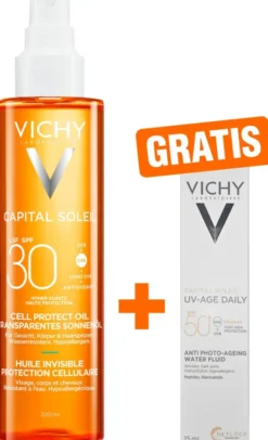 Vichy Capital Soleil Cell Protect Oil LSF 30 200 ml + gratis Capital Soleil UV-Age Daily LSF50+ 15 ml