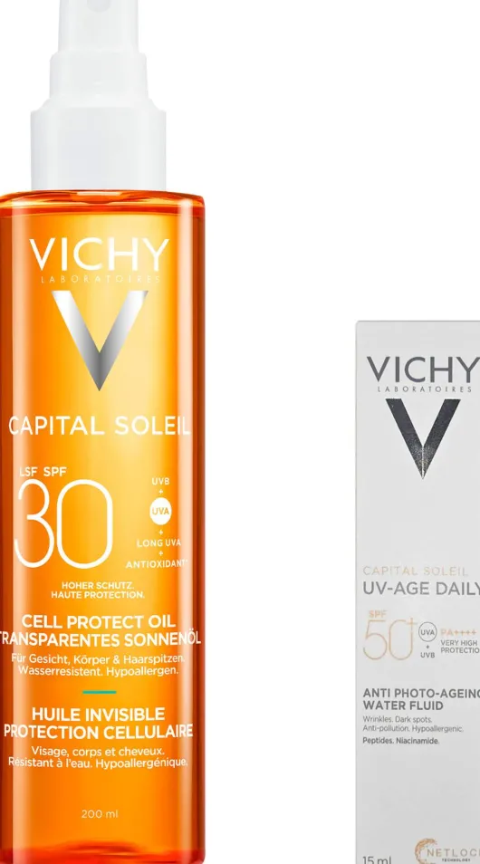 Vichy Capital Soleil Cell Protect Oil LSF 30 200 ml + gratis Capital Soleil UV-Age Daily LSF50+ 15 ml