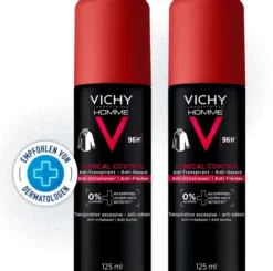 Vichy Clinical Control Homme Deo Spray 96h Doppelpack 2 x 125 ml Spray