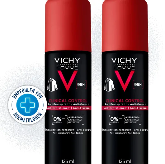 Vichy Clinical Control Homme Deo Spray 96h Doppelpack 2 x 125 ml Spray