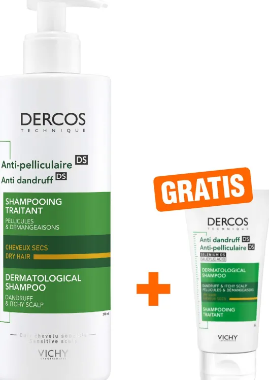 Vichy Dercos Anti Schuppen Shampoo trockene Kopfhaut 390 ml + gratis 50 ml