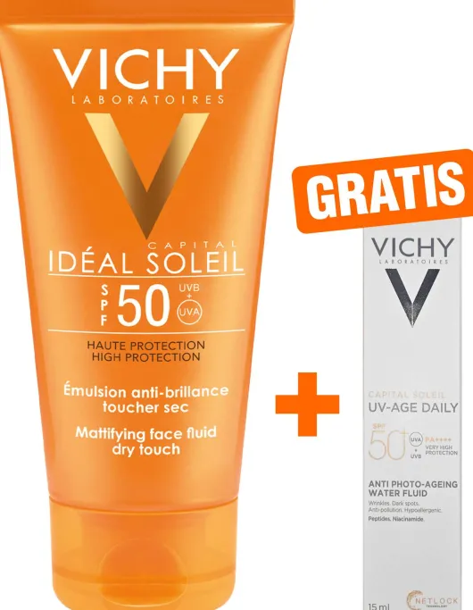 Vichy Ideal Soleil 50 ml Sonnen Fluid LSF 50 + gratis Vichy Capital Soleil UV-Age Daily LSF 50+ 15 ml