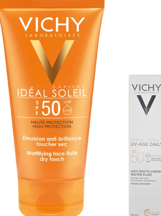 Vichy Ideal Soleil 50 ml Sonnen Fluid LSF 50 + gratis Vichy Capital Soleil UV-Age Daily LSF 50+ 15 ml